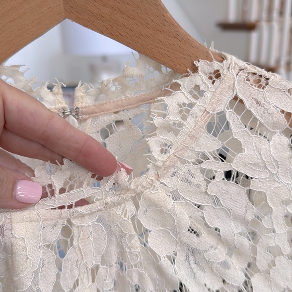 Saylor Ivory lace with Black Appliqué Romper, S - Picture 3 of 8